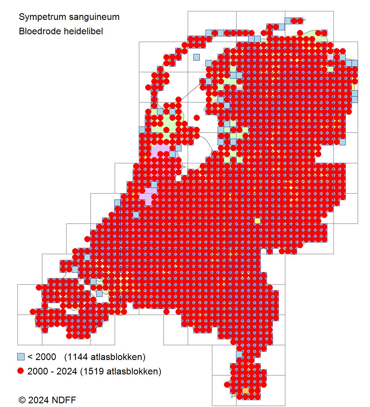 verspreidingskaart bloedrode heidelibel
