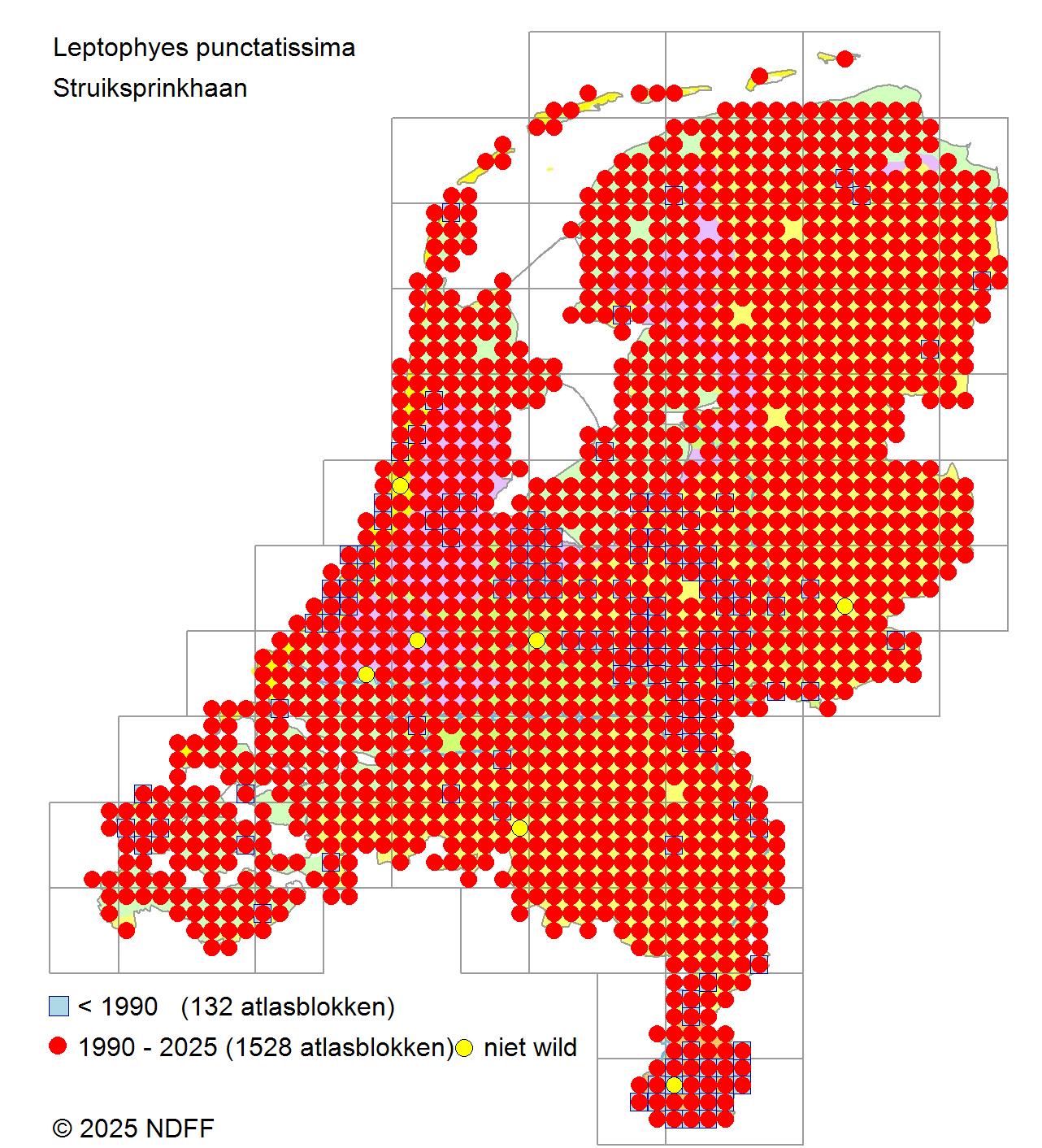 Verspreidingskaart struiksprinkhaan